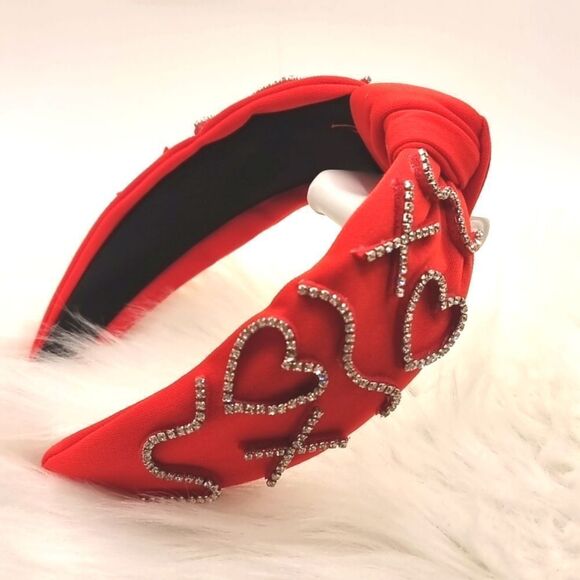 New XOXO Red LOVE rhinestone headband - Picture 3 of 8
